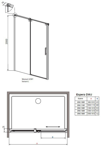 Душевое ограждение Radaway Espera DWJ 110