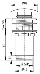 Донный клапан для раковины Alcaplast A392C