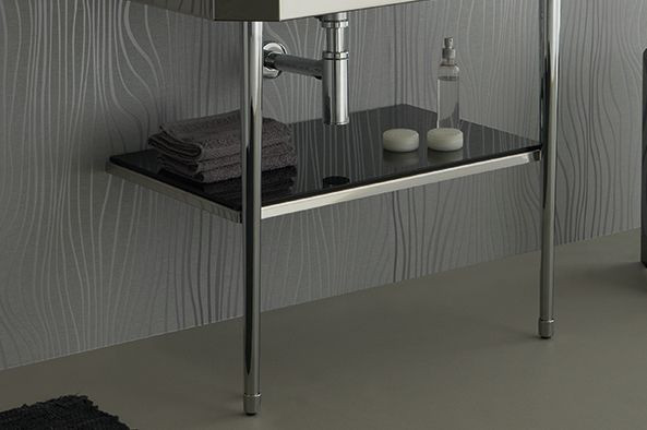 Stil Haus Diva, консоль из нержавеющей стали с черным стеклом, цвет хром