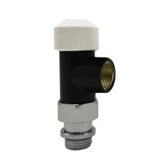 Вентиль на подачу осевой SR Rubinetterie Tondera 1/2&quot;, термостатический, цвет чёрный матовый