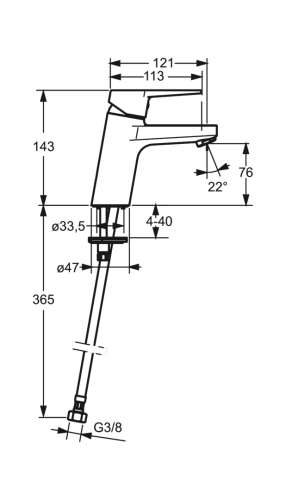 Смеситель для раковины Oras Saga Керамический картридж Хром (3810BF)