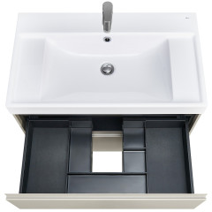 Тумба под раковину Roca Ona 800 подвесная, 2 ящика, бежево-серый матовый (A857630510)