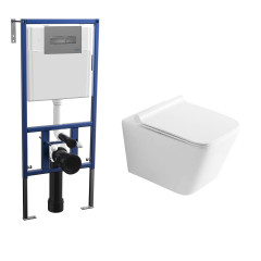 Комплект унитаза Bauedge NS0001-PRO с инсталляцией Nova NV4501 и кнопкой Nova NV7319