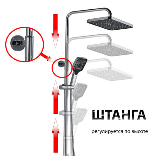 Душевая система с термостатом  ALMAes SDI-1803 хром