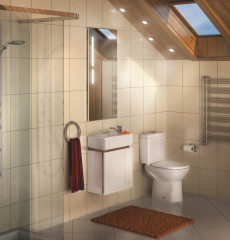 Тумба под раковину AQUATON Эклипс М46, левая, белая (1A172801EK49L)