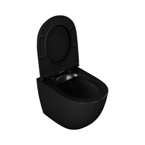 Унитаз подвесной безободковый D&K Matrix DT1396025, черный