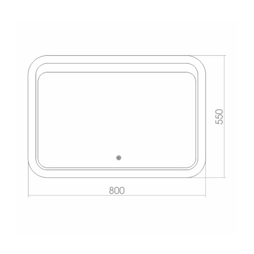 Зеркало AZARIO Пульсар 800х550 c подсветкой и диммером, сенсорный выключатель (ФР-00001380)