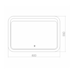Зеркало AZARIO Пульсар 800х550 c подсветкой и диммером, сенсорный выключатель (ФР-00001380)