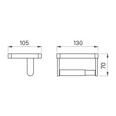 Бумагодержатель IDDIS с полкой со вставкой из черного камня On-X (ONXBL03i43)