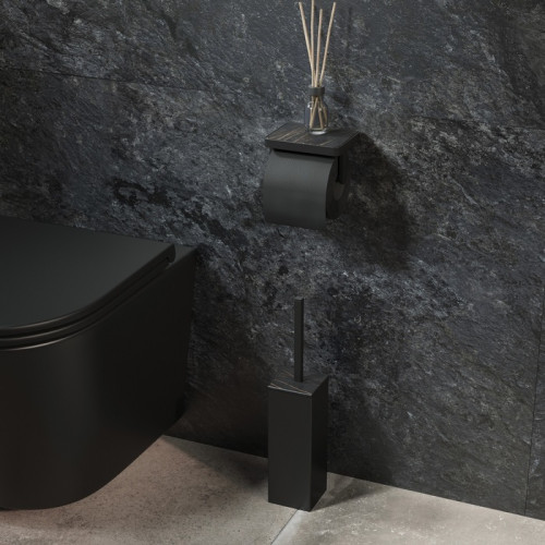 Бумагодержатель IDDIS с полкой со вставкой из черного камня On-X (ONXBL03i43)