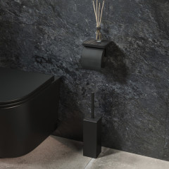 Бумагодержатель IDDIS с полкой со вставкой из черного камня On-X (ONXBL03i43)