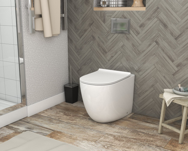 Унитаз Grossman GR-PR4411S (570*360 *410) приставной БЕЗОБОДКОВЫЙ с тонкой крышкой