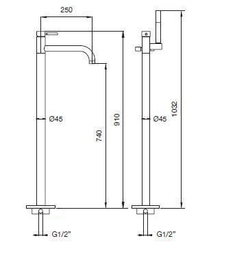 Смеситель для ванны Bugnatese Kobuk 2260