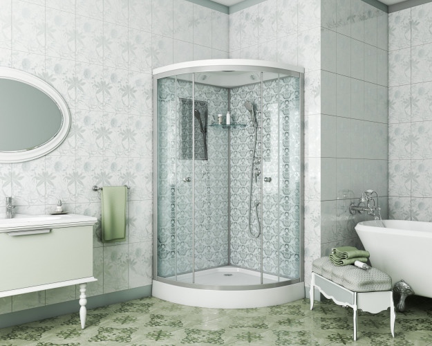 Душевая кабина Niagara NG-7701W (900x900х2100) низкий поддон (15см) стенки БЕЛЫЕ