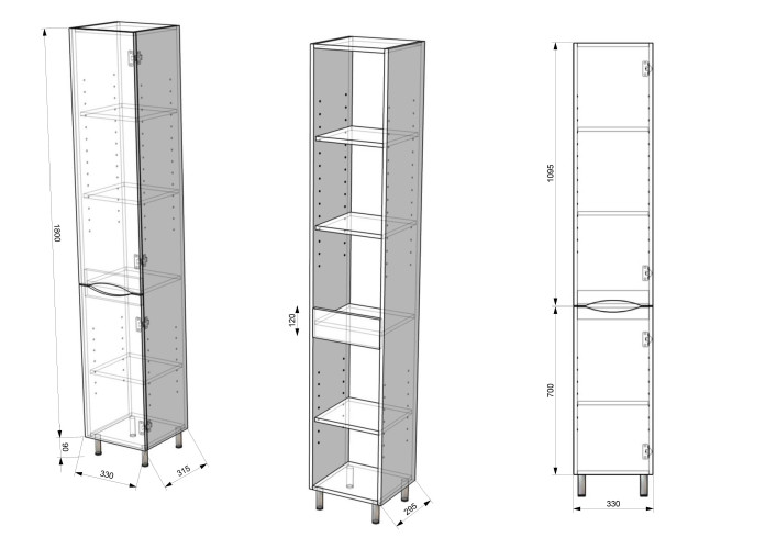 Шкаф-пенал Венеция Даниэль 33