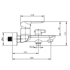 Смеситель для ванны с душем KAISER Glory (69222)