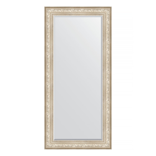 Зеркало настенное с фацетом EVOFORM в багетной раме виньетка серебро, 80х170 см, BY 3608