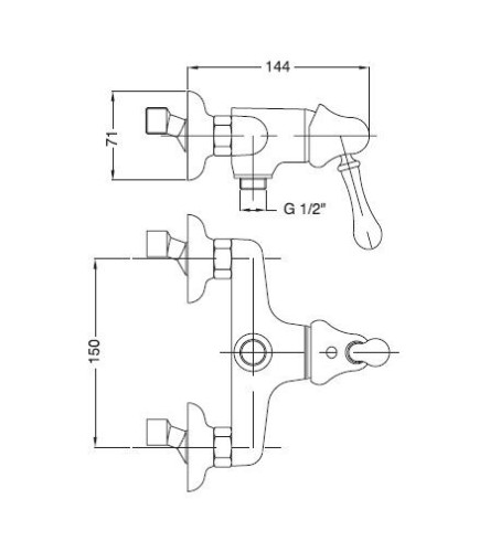 Смеситель для душа Bugnatese Maya 8938