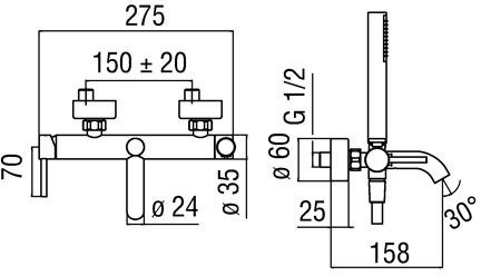 Смеситель для ванны Nobili Acquerelli AQ93110CR