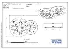 Graffio Duetto, две совмещенные круглые головки верхнего душа 60/40 см с настенным кронштейном 50 см, цвет хром