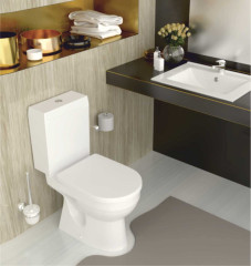 Унитаз-компакт КЕРАМИН Бергамо Нова Дуал с сиденьем Slim микролифт, белый