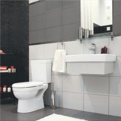 Унитаз-компакт КЕРАМИН Бергамо Нова Дуал с сиденьем Slim микролифт, белый