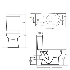 Унитаз-компакт КЕРАМИН Бергамо Нова Дуал с сиденьем Slim микролифт, белый