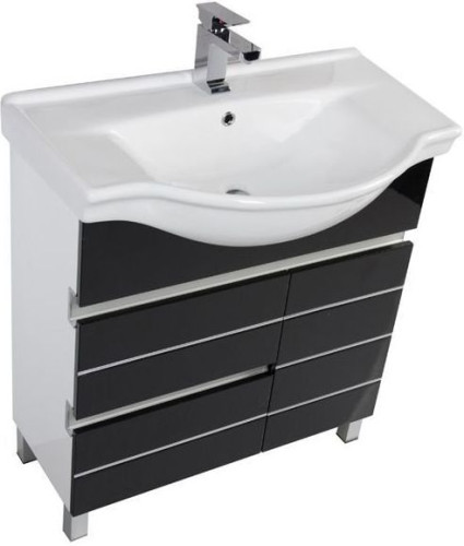 Тумба с раковиной Aquanet Доминика 80 черный