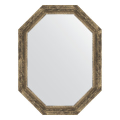 Зеркало настенное Polygon EVOFORM в багетной раме старое дерево с плетением, 63х83 см, BY 7123