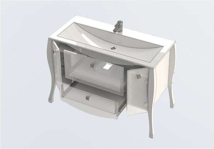 Тумба с раковиной Aquanet Мадонна 120 черный