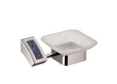 Sanibano Estrella, настенная стеклянная мыльница, цвет хром-кристаллы Swarovski bermudа blue