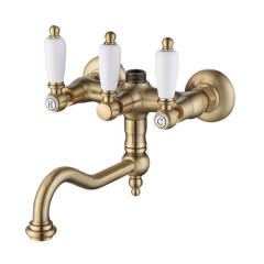 ADRIA-Classik Смеситель для ванной со штуцером 3/4&quot;, поворотный излив (бронза) Caprigo 03-518-vot