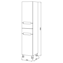 Пенал в ванную Ceruttispa Ломбардия левый