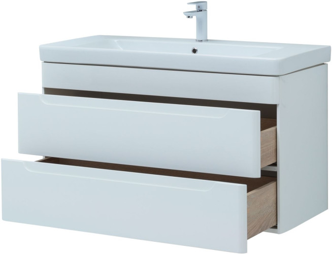 Тумба под раковину Aquanet София 105 белый глянец (2 ящика)