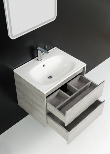 База под раковину подвесная BelBagno KRAFT-600-2C-SO-CG Cemento Grigio