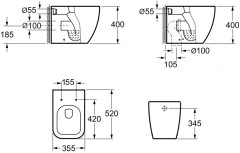 Чаша приставного унитаза Allen Brau Infinity 4.21003.20