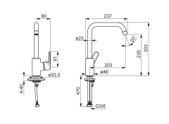 Смеситель для кухни Oras Saga с высоким поворотным изливом (3931F)