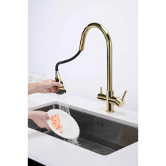 Смеситель для кухни Paulmark Lange, золото, La214212-G, Paulmark