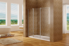 Душевая дверь Aquanet Cinetic 210, прозрачное стекло (AE12-N-120H190U-CT + AE12-F-90H190U-CT)