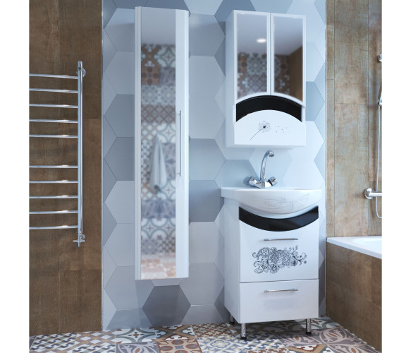 Зеркало-шкаф навесной без подсветки MIXLINE Радуга-46 Одуванчик белый (528041)