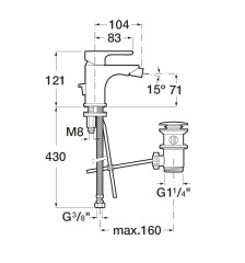 L20 Смеситель-моноблок для биде с донным клапаном