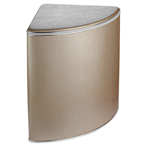 Корзина для белья угловая Geralis RBH-U Ромб темная, кант хром