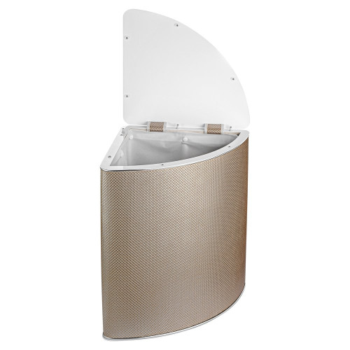 Корзина для белья угловая Geralis RBH-U Ромб темная, кант хром