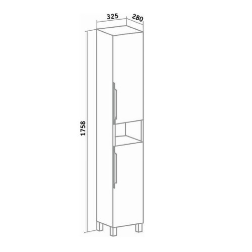Шкаф пенал Runo Родос 32