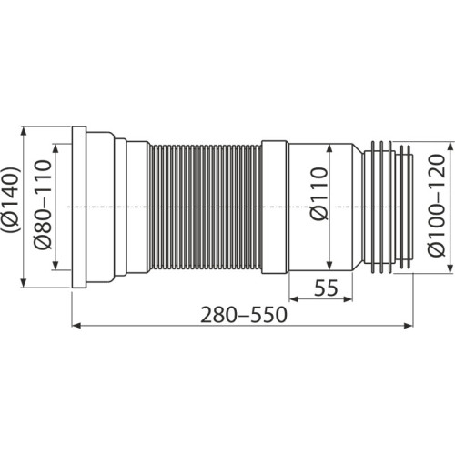 Гибкая подводка для выпуска унитаза Alcadrain (A970)