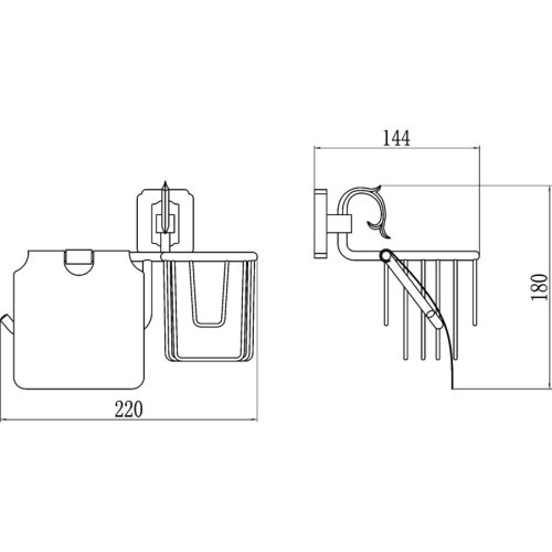 Держатель для туалетной бумаги и освежителя Savol S-L06451 бронза