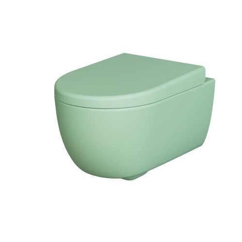 Унитаз Abner 103T21001R (545*360*330)  МАТОВЫЙ МЯТНЫЙ подвесной БЕЗОБОДКОВЫЙ