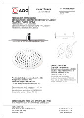AQG Beta, душевой комплект ER217 на 2 потребителя: с круглым верхним душем 25 см и потолочным кронштейном 20 см, цвет хром