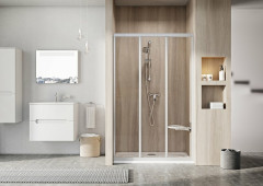 Душевая дверь Ravak раздвижная 120х188, толщина полотна 3мм универсальная, цвет профиля белый