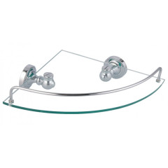 Полка стеклянная Fixsen Style угловая, хром (FX-41103A)